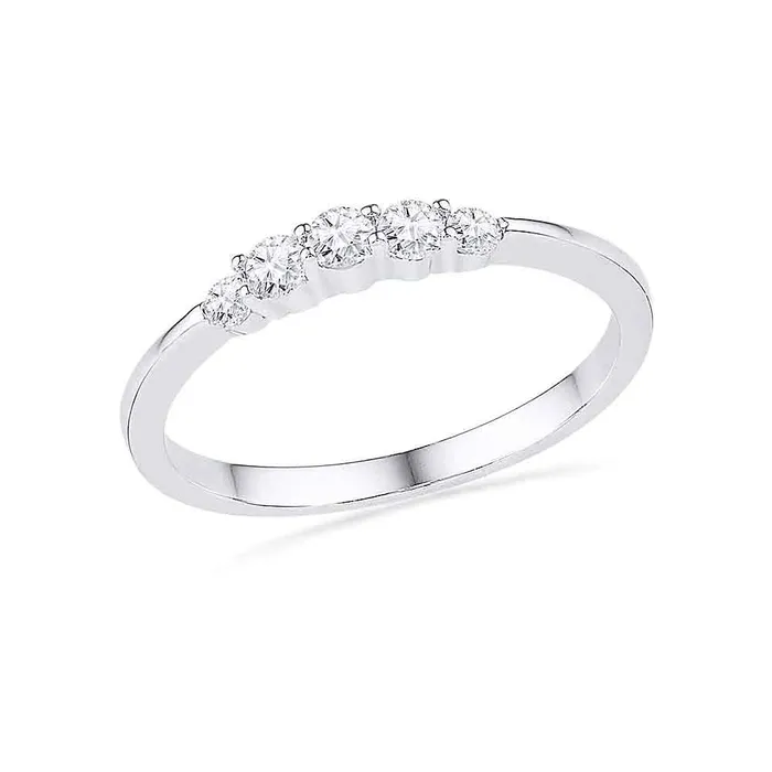 Rings mayamila 10kt White Gold Womens Round Diamond 5stone Bridal Wedding Engagement Ring 14 Cttw Rings mayamila 10kt White Gold Womens Round Diamond 5stone Bridal Wedding Engagement Ring 14 Cttw