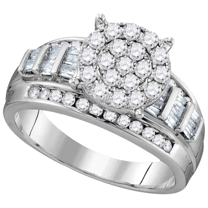 Rings mayamila 10kt White Gold Womens Round Diamond Cindys Dream Cluster Bridal Wedding Engagement Ring 100 Cttw Size 9 Rings mayamila 10kt White Gold Womens Round Diamond Cindys Dream Cluster Bridal Wedding Engagement Ring 100 Cttw Size 9
