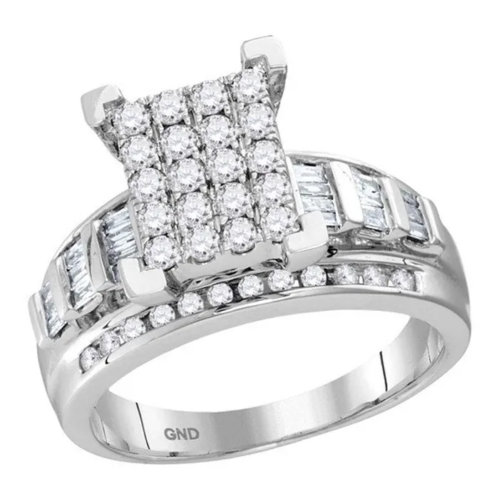 Rings mayamila 10kt White Gold Womens Round Diamond Cindys Dream Cluster Bridal Wedding Engagement Ring 12 Cttw Size 5 Rings mayamila 10kt White Gold Womens Round Diamond Cindys Dream Cluster Bridal Wedding Engagement Ring 12 Cttw Size 5