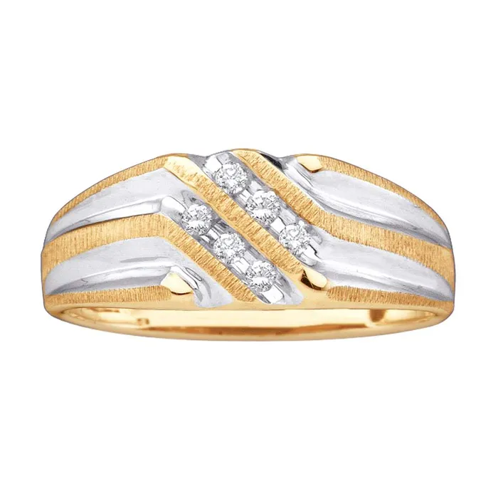 Rings mayamila 10kt Yellow Gold Mens Round Diamond Double Row Twotone Ridged Wedding Band Ring 18 Cttw Rings mayamila 10kt Yellow Gold Mens Round Diamond Double Row Twotone Ridged Wedding Band Ring 18 Cttw
