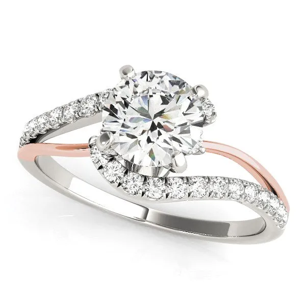 Rings MayaMila 14k White And Rose Gold Bypass Shank Diamond Engagement Ring 1 13 cttw Rings MayaMila 14k White And Rose Gold Bypass Shank Diamond Engagement Ring 1 13 cttw