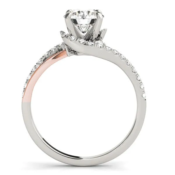 Rings MayaMila 14k White And Rose Gold Bypass Shank Diamond Engagement Ring 1 13 cttw