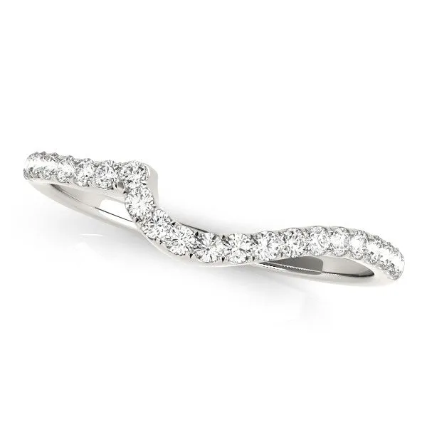 Rings MayaMila 14k White Gold Round Pave Setting Curved Diamond Wedding Ring 15 cttw Rings MayaMila 14k White Gold Round Pave Setting Curved Diamond Wedding Ring 15 cttw