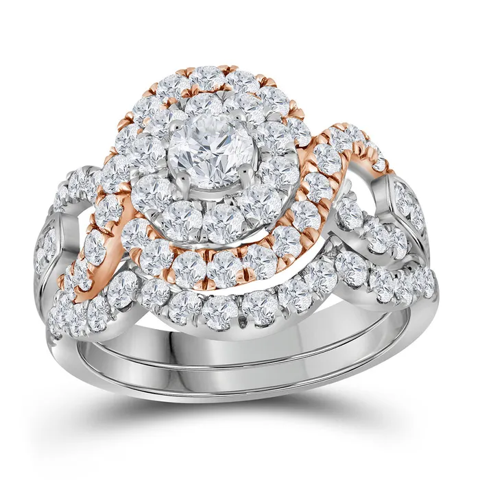Rings mayamila 14kt Twotone Gold Womens Round Diamond Bridal Wedding Engagement Ring Band Set 200 Cttw Rings mayamila 14kt Twotone Gold Womens Round Diamond Bridal Wedding Engagement Ring Band Set 200 Cttw
