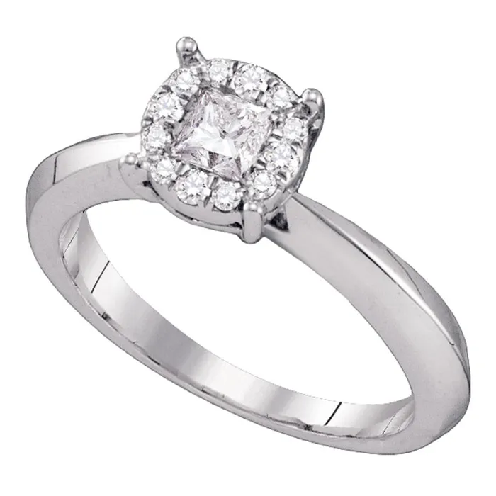 Rings mayamila 14kt White Gold Womens Princess Diamond Cluster Bridal Wedding Engagement Ring 12 Cttw Rings mayamila 14kt White Gold Womens Princess Diamond Cluster Bridal Wedding Engagement Ring 12 Cttw