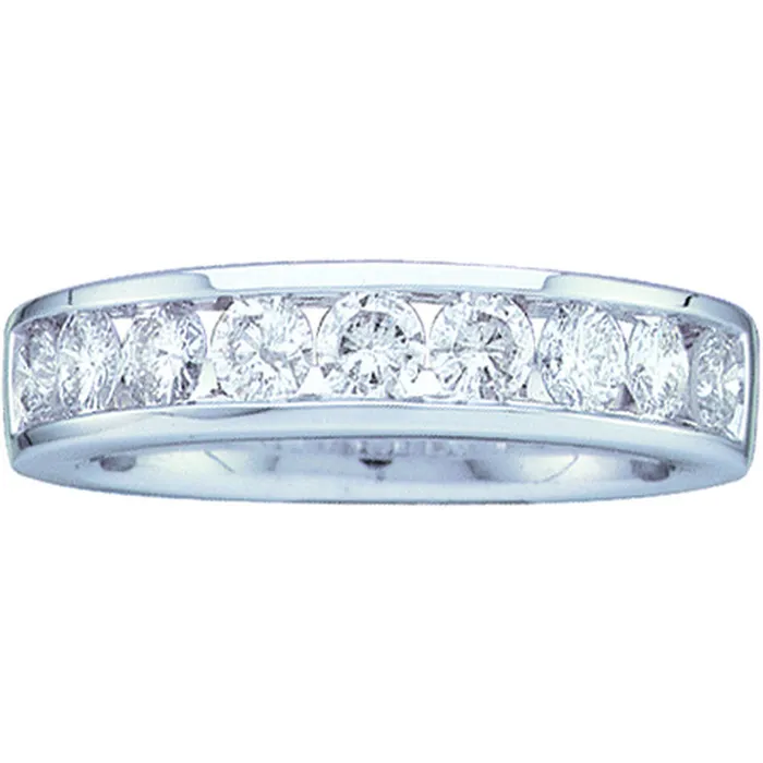Rings mayamila 14kt White Gold Womens Round Channelset Diamond Wedding Band 12 Cttw Rings mayamila 14kt White Gold Womens Round Channelset Diamond Wedding Band 12 Cttw
