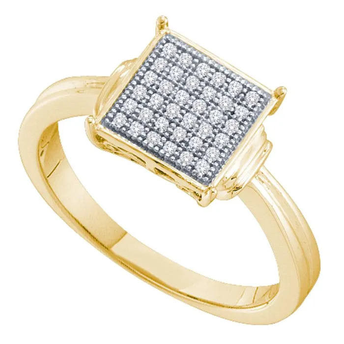 Rings mayamila Yellowtone Sterling Silver Womens Round Diamond Square Cluster Ring 110 Cttw Rings mayamila Yellowtone Sterling Silver Womens Round Diamond Square Cluster Ring 110 Cttw
