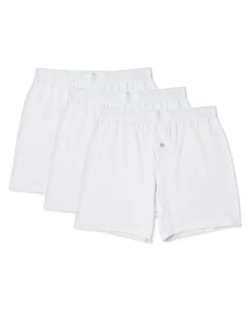 Rings Memoi Memoi Mens Classic Fit Cotton Boxer Briefs White 3Pack MU8400