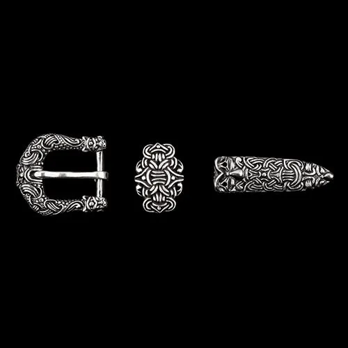 Rings Northan Viking Silver Viking Buckle Set With Two Wolf Heads from Gotland
