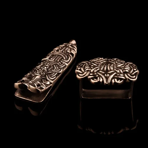 Rings Northan Viking Silver Viking Buckle Set With Two Wolf Heads from Gotland