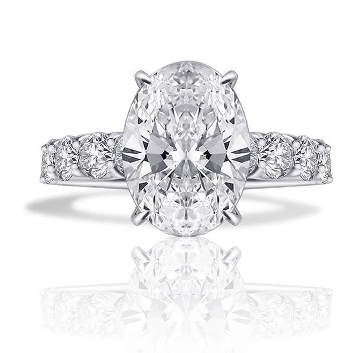 Rings Oval Cut Bridal Set with HalfEternity Band Shineofdiamond Rings Oval Cut Bridal Set with HalfEternity Band Shineofdiamond