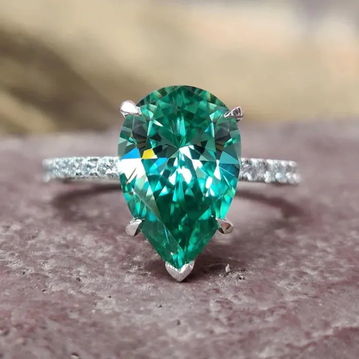 Rings Shineofdiamond Luxury Pear Cut Paraiba Tourmaline Sterling Silver Engagement Ring Rings Shineofdiamond Luxury Pear Cut Paraiba Tourmaline Sterling Silver Engagement Ring
