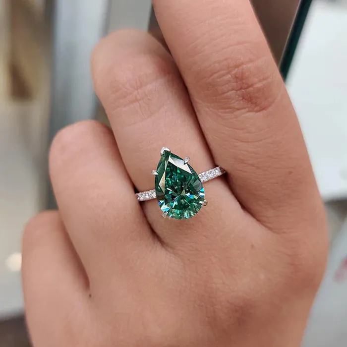 Rings Shineofdiamond Luxury Pear Cut Paraiba Tourmaline Sterling Silver Engagement Ring Rings Shineofdiamond Luxury Pear Cut Paraiba Tourmaline Sterling Silver Engagement Ring