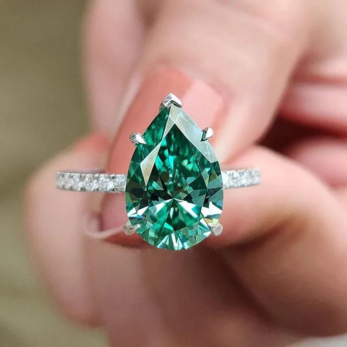 Rings Shineofdiamond Luxury Pear Cut Paraiba Tourmaline Sterling Silver Engagement Ring Rings Shineofdiamond Luxury Pear Cut Paraiba Tourmaline Sterling Silver Engagement Ring