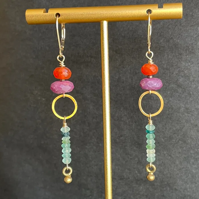Roman Glass Dangle Earrings Riverstone Earrings