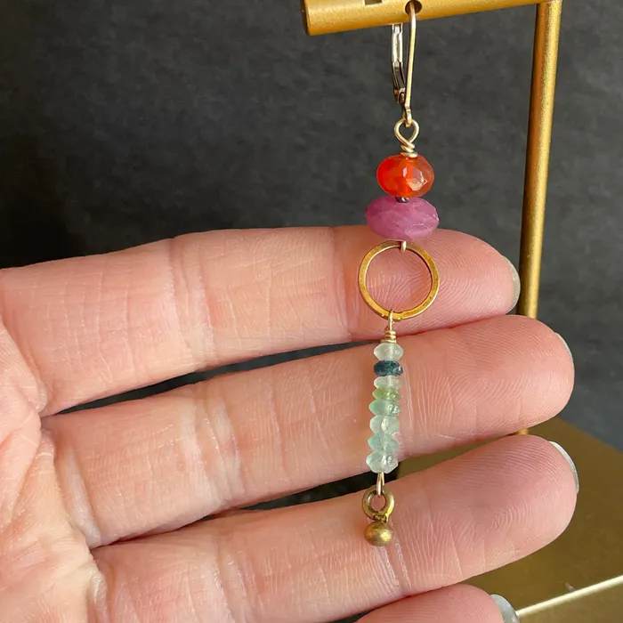 Roman Glass Dangle Earrings Riverstone Earrings