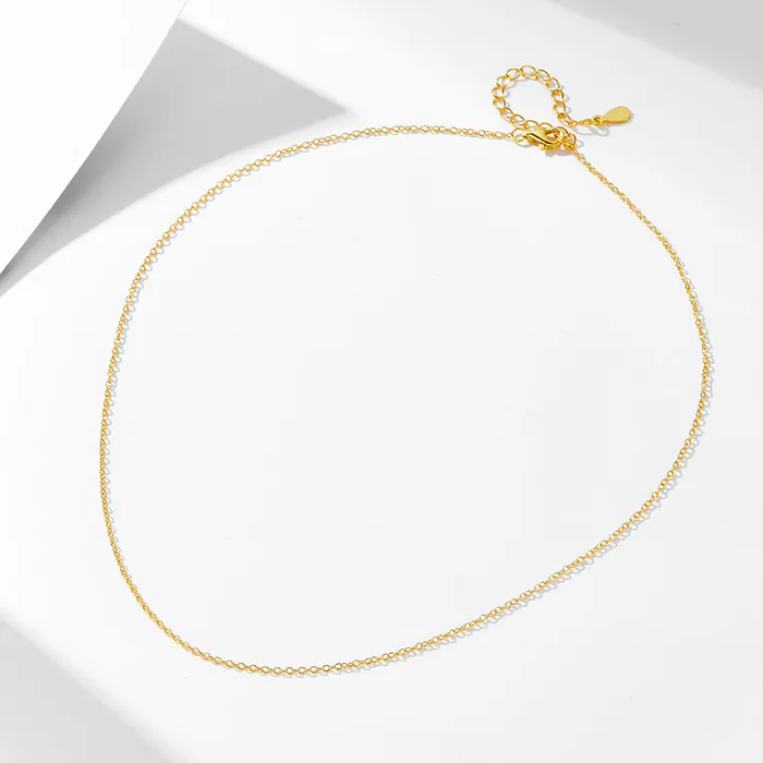 shine of diamond Necklaces Vintage Layered Sterling Silver Necklace in Golden Color