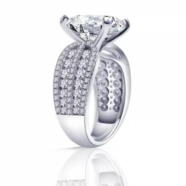 Shineofdiamond Rings Princess Cut Engagement Ring in Sterling Silver Shineofdiamond Rings Princess Cut Engagement Ring in Sterling Silver