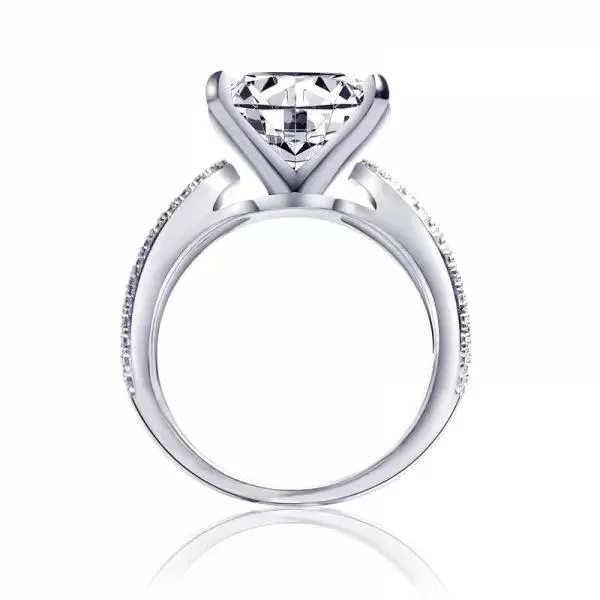 Shineofdiamond Rings Princess Cut Engagement Ring in Sterling Silver Shineofdiamond Rings Princess Cut Engagement Ring in Sterling Silver