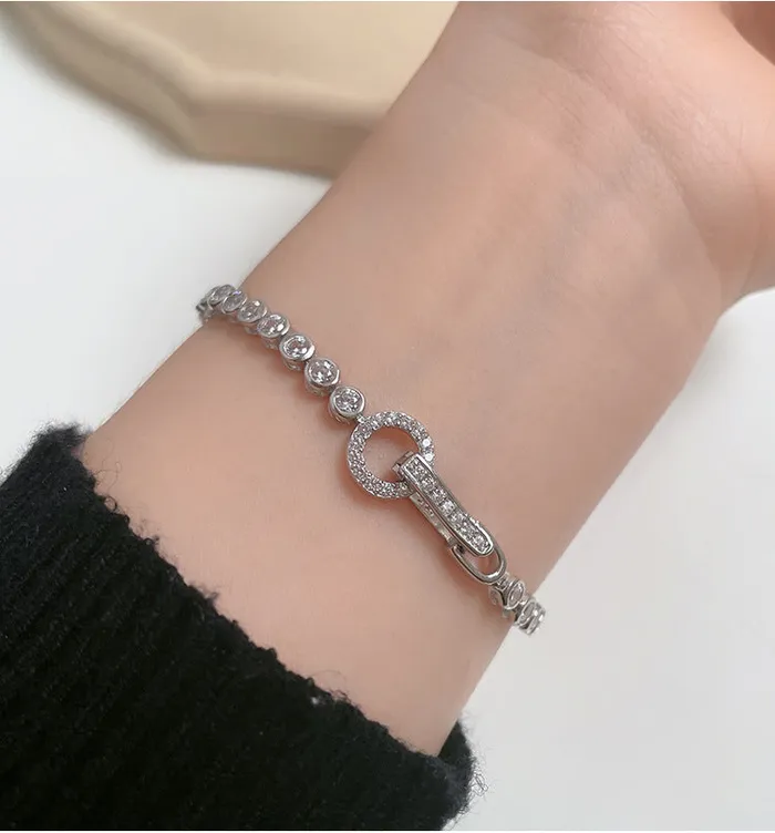 Shineofdiamond Sale Round Cut Bezel Tennis Bracelet in Sterling Silver Bracelets Shineofdiamond Sale Round Cut Bezel Tennis Bracelet in Sterling Silver Bracelets