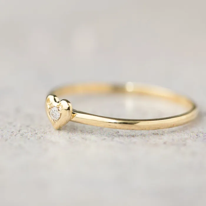 Single Diamond Heart Ring Envero Jewelry Rings Single Diamond Heart Ring Envero Jewelry Rings