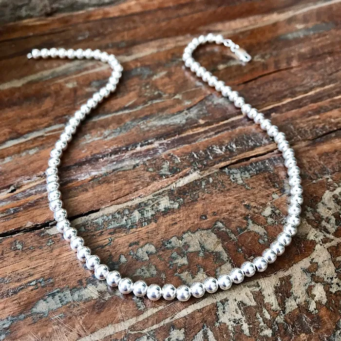 Small Beaded Necklace Sterling Silver Quick Ship HeidiJHale Designs Necklaces