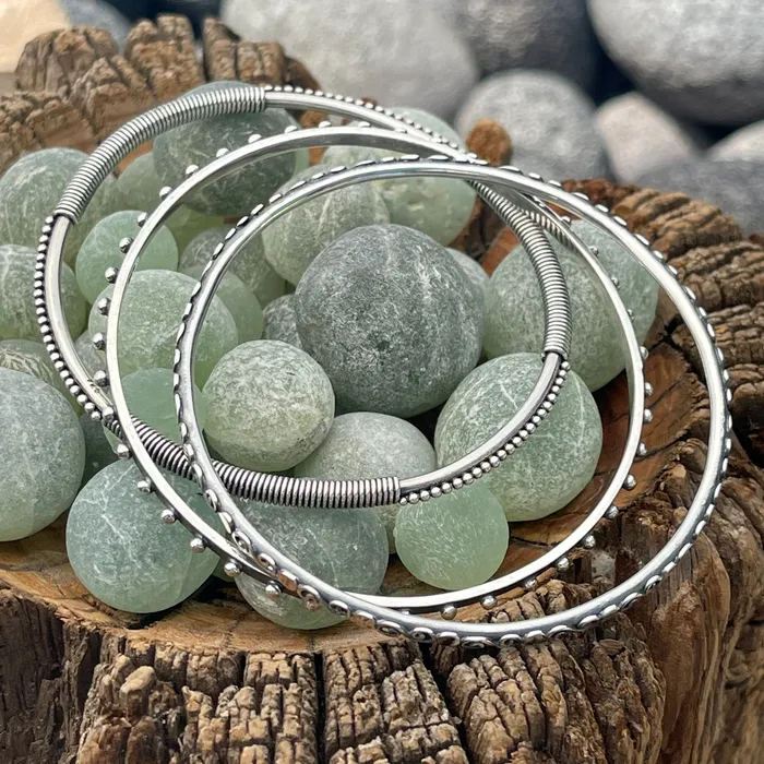 Sterling Silver Bangle Set 775 HeidiJHale Designs Bracelets