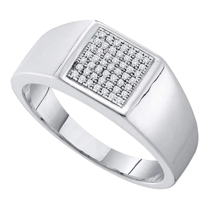 Sterling Silver Mens Round Diamond Cluster Ring 16 Cttw mayamila Rings