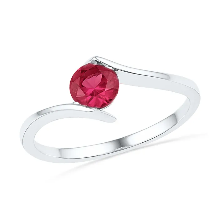 Sterling Silver Womens Round LabCreated Ruby Solitaire Ring 34 Cttw mayamila Rings Sterling Silver Womens Round LabCreated Ruby Solitaire Ring 34 Cttw mayamila Rings