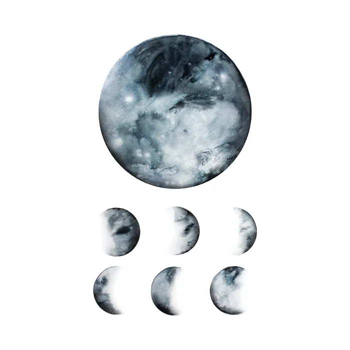 Tattly Necklaces Moon Phases Tattoo Pair