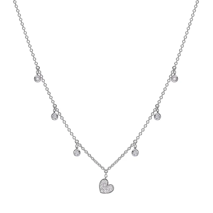 The Private Room Fine Jewelry Necklaces Dangling Pave Heart Necklace