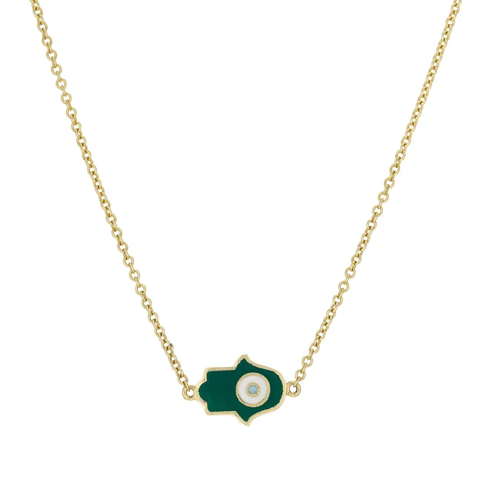 The Private Room Fine Jewelry Necklaces Enamel Hamsa Necklace