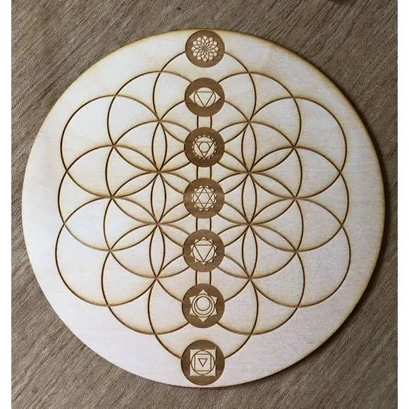 Zen and Meow Necklaces Flower of Life Chakras Crystal Grid 6 inch