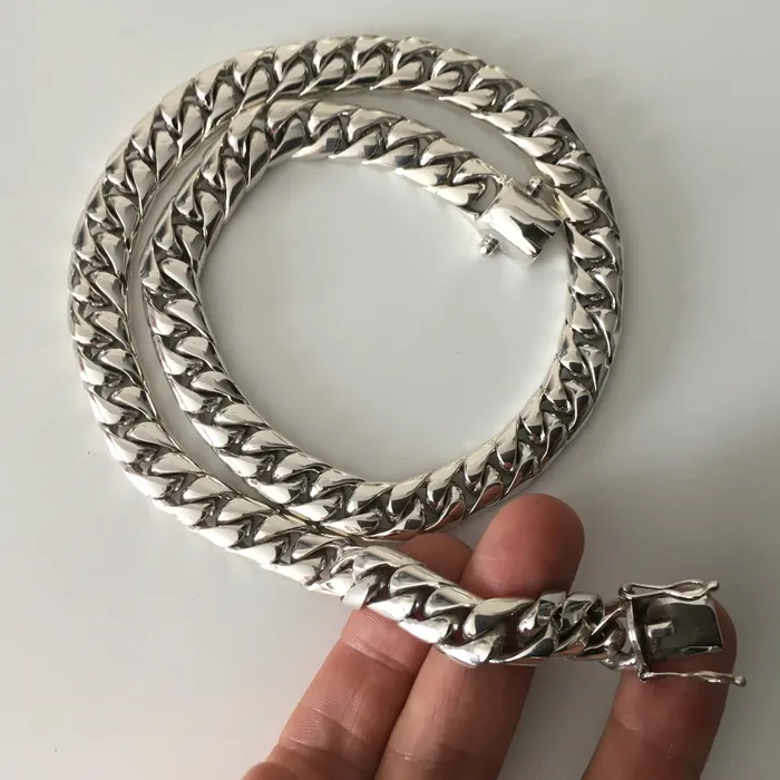 10mm Miami Cuban Link Chain Necklace silverwow Necklaces