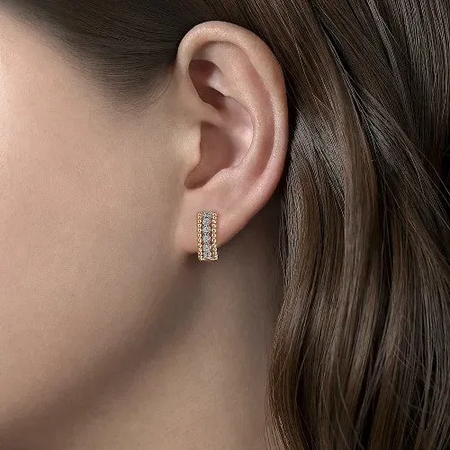 14K WhiteYellow Gold Bujukan Huggie Pave Diamond Earrings GABRIEL CO Earrings 14K WhiteYellow Gold Bujukan Huggie Pave Diamond Earrings GABRIEL CO Earrings