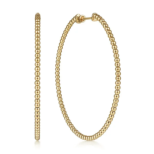 14K Yellow Gold Bujukan Classic Hoop Earrings in size 60mm GABRIEL CO Earrings