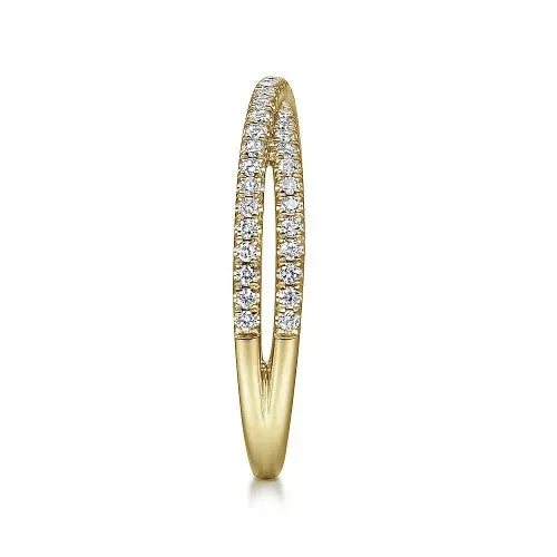 14K Yellow Gold Criss Cross Diamond Stackable Ring GABRIEL CO Rings