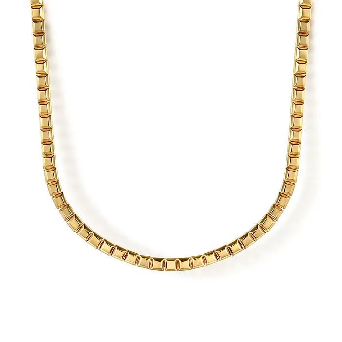 14K Yellow Plain Gold Tennis Necklace GABRIEL CO Necklaces