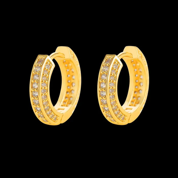 15MM Round Trend Iced Out Diamond Stud Earrings ROUND Earrings