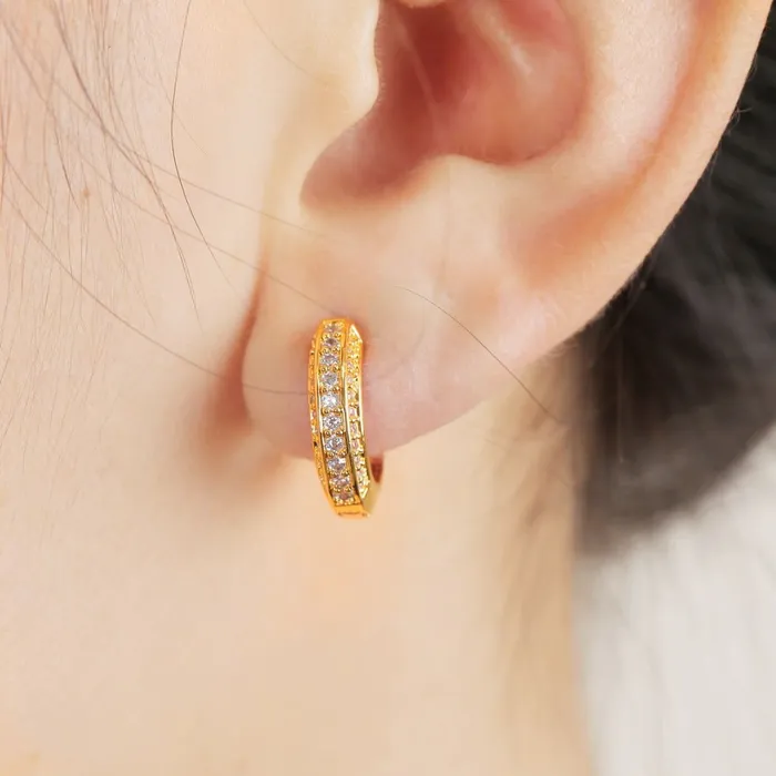 15MM Round Trend Iced Out Diamond Stud Earrings ROUND Earrings