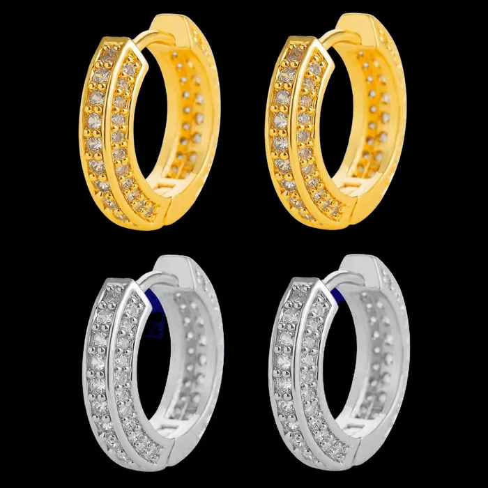 15MM Round Trend Iced Out Diamond Stud Earrings ROUND Earrings