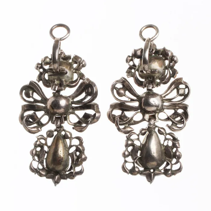 18th Century Topaz and Diamond Pendeloque Earrings Bell Bird Antiques Earrings