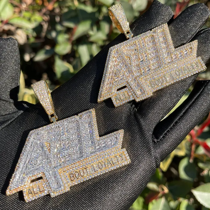 All About Loyalty All About Loyalty Iced Out Letter Diamond Pendant Necklace Necklaces