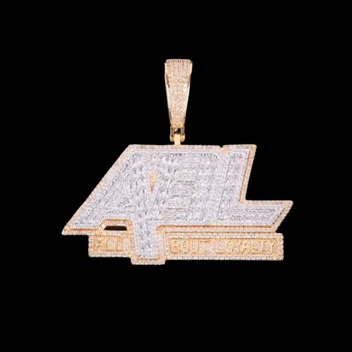 All About Loyalty All About Loyalty Iced Out Letter Diamond Pendant Necklace Necklaces