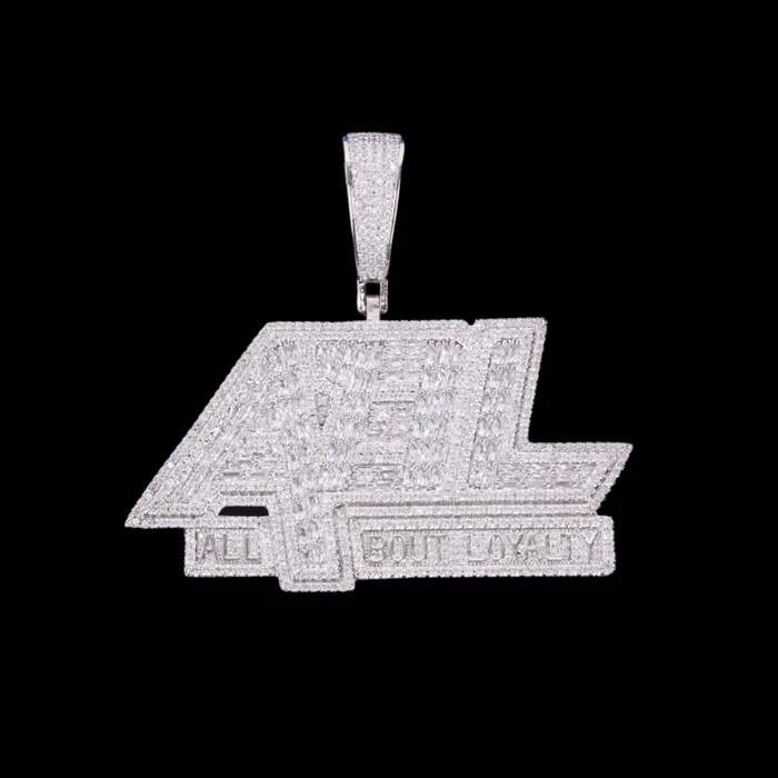 All About Loyalty All About Loyalty Iced Out Letter Diamond Pendant Necklace Necklaces