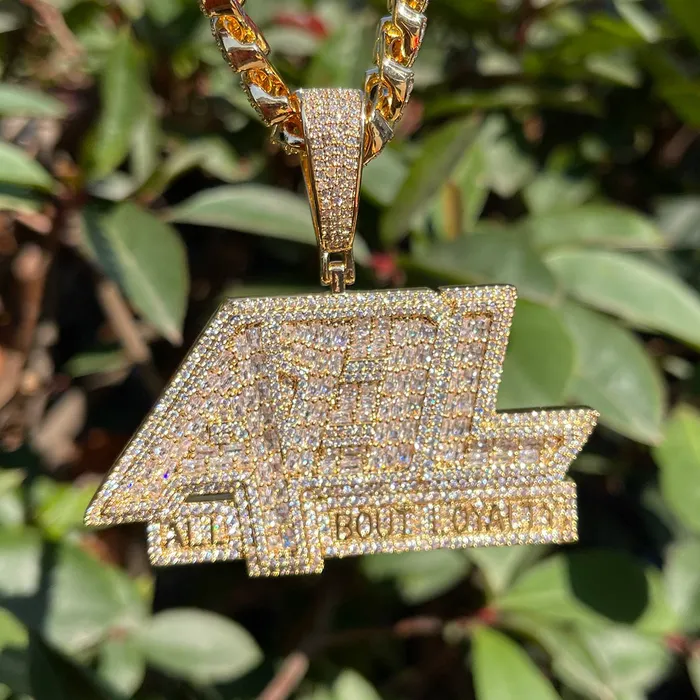 All About Loyalty All About Loyalty Iced Out Letter Diamond Pendant Necklace Necklaces