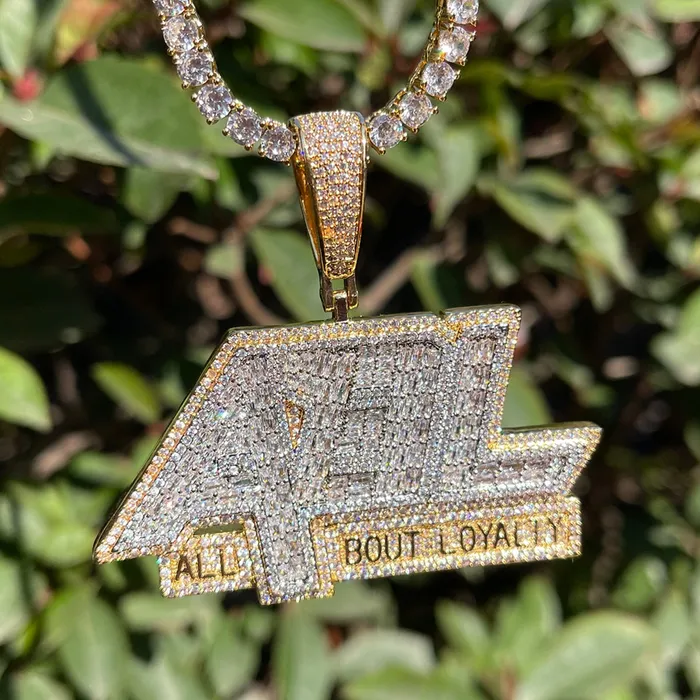 All About Loyalty All About Loyalty Iced Out Letter Diamond Pendant Necklace Necklaces