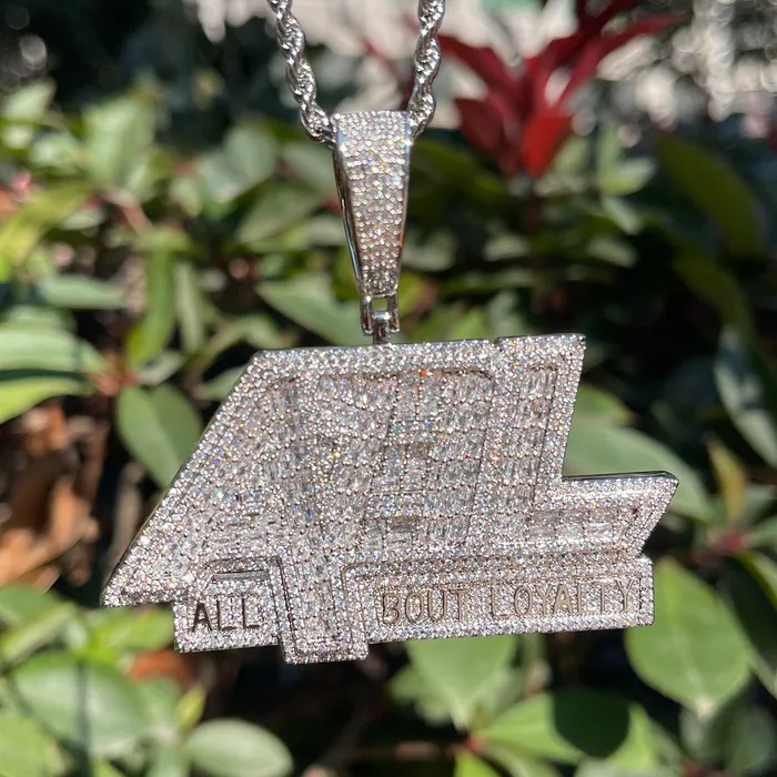 All About Loyalty All About Loyalty Iced Out Letter Diamond Pendant Necklace Necklaces
