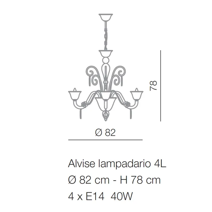 Alvise Chandelier Murano Glass 3 up to 12 lights Voltolina Earrings