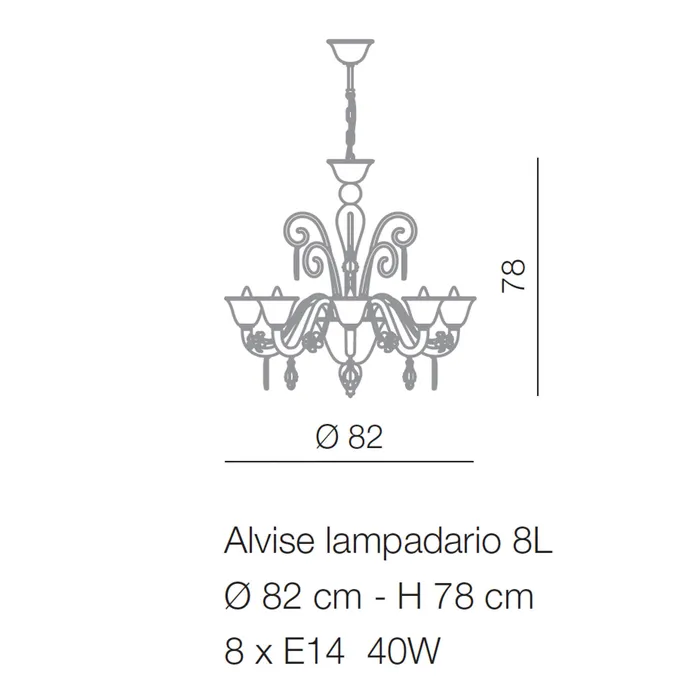 Alvise Chandelier Murano Glass 3 up to 12 lights Voltolina Earrings